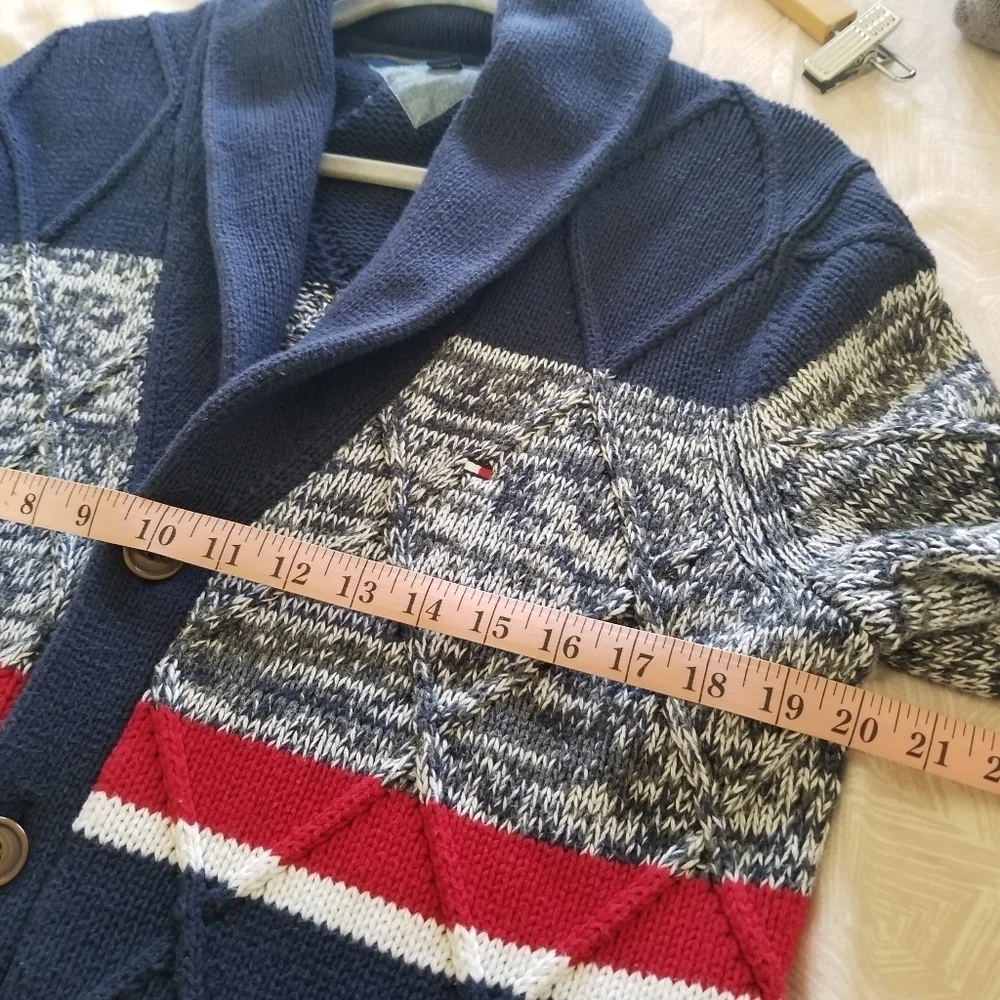 Vintage Tommy Hilfiger | 100% Cotton Flag Nordic Cardigan
